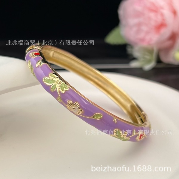 Solid purple flower Bangle
